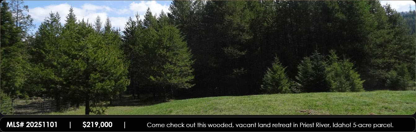 Come check out this wooded, vacant land retreat in Priest River, Idaho