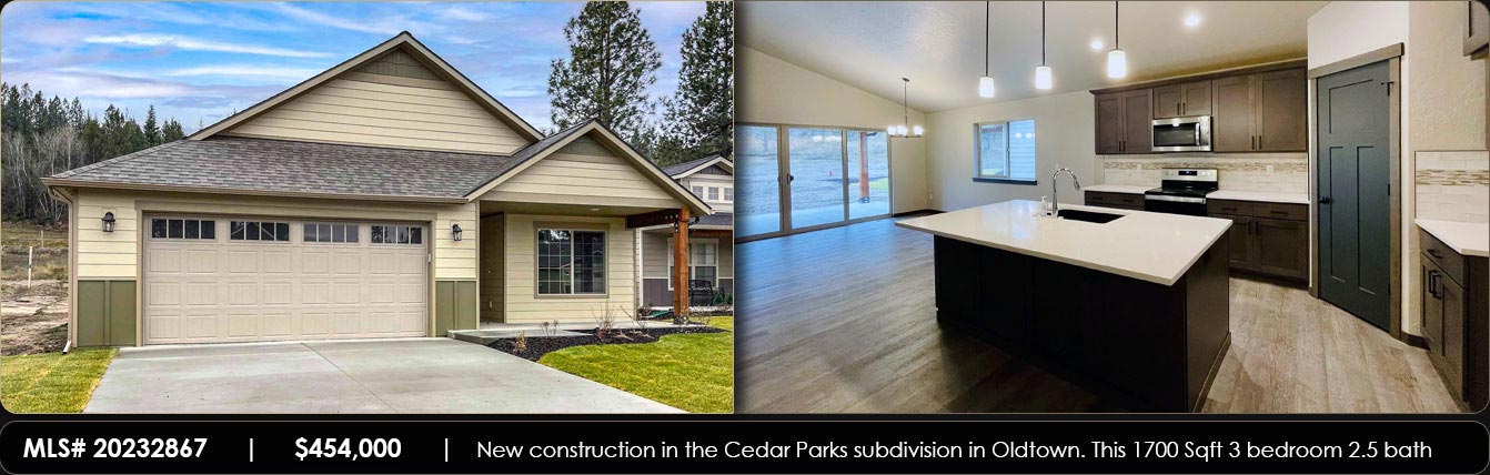 New construction in the Cedar Parks subdivision in Oldtown. This 1700 Sqft 3 bedroom 2.5 bath home