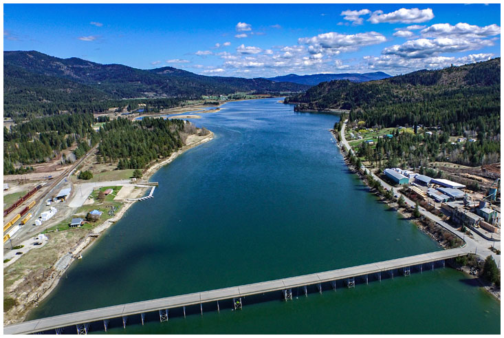 Pend Oreille River with Priest River on the left